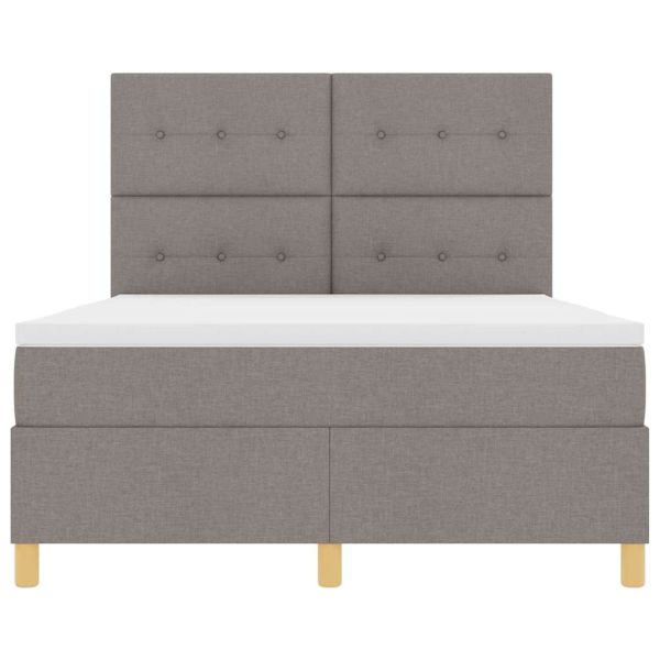 Легло с пружинирана основа с матрак Таупе 160 x 200 cm текстил