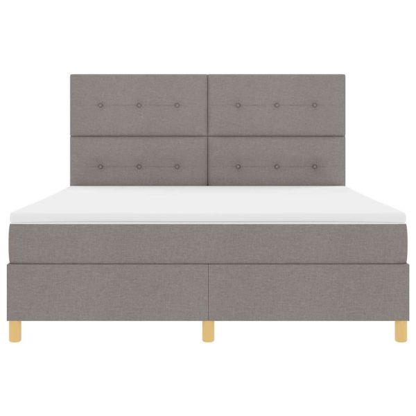 Легло с пружинирана основа с матрак Таупе 180 x 200 cm текстил