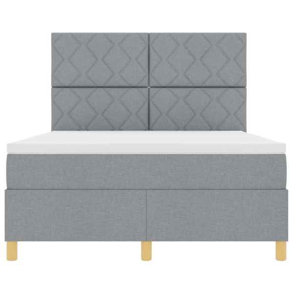 Легло с пружинирана основа Светлосиво 160 x 200 cm текстил