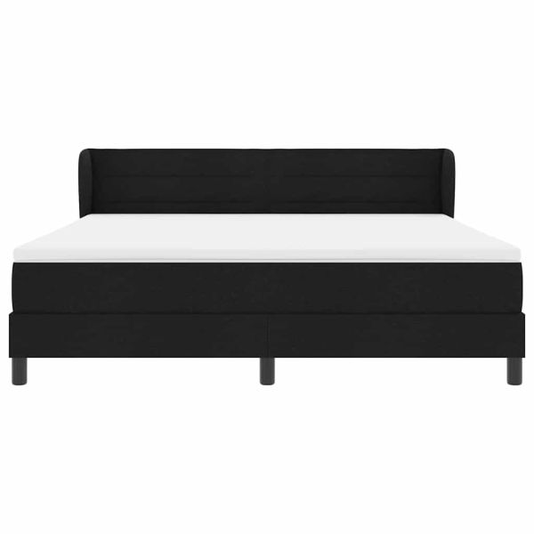 Легло с пружинирана основа с матрак Черно 180 x 200 cm текстил