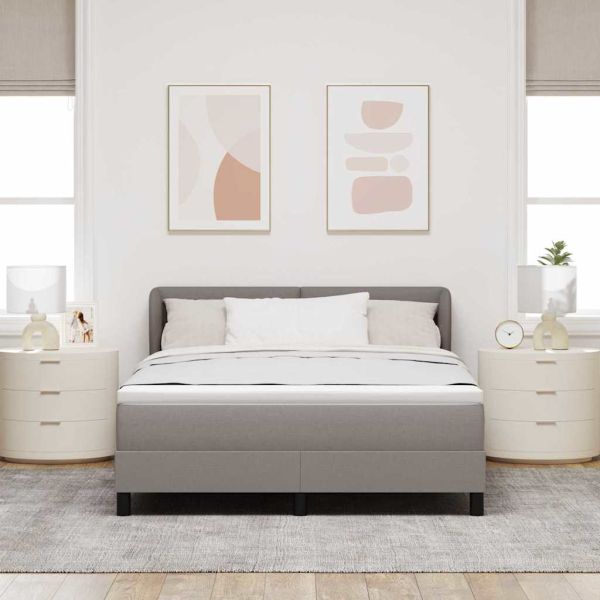 Легло с пружинирана основа с матрак Таупе 160 x 200 cm текстил