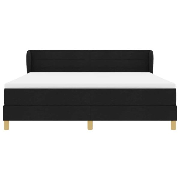 Легло с пружинирана основа с матрак Черно 180 x 200 cm текстил