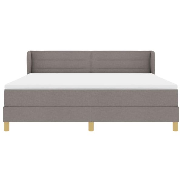 Легло с пружинирана основа с матрак Таупе 180 x 200 cm текстил