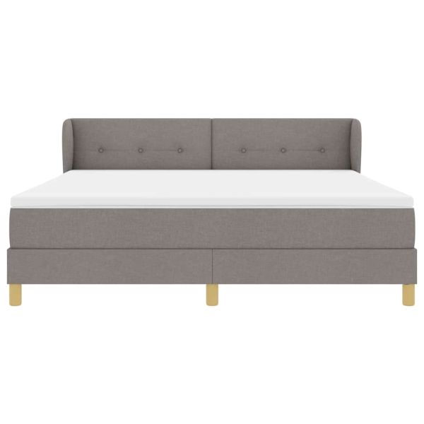 Легло с пружинирана основа с матрак Таупе 180 x 200 cm текстил