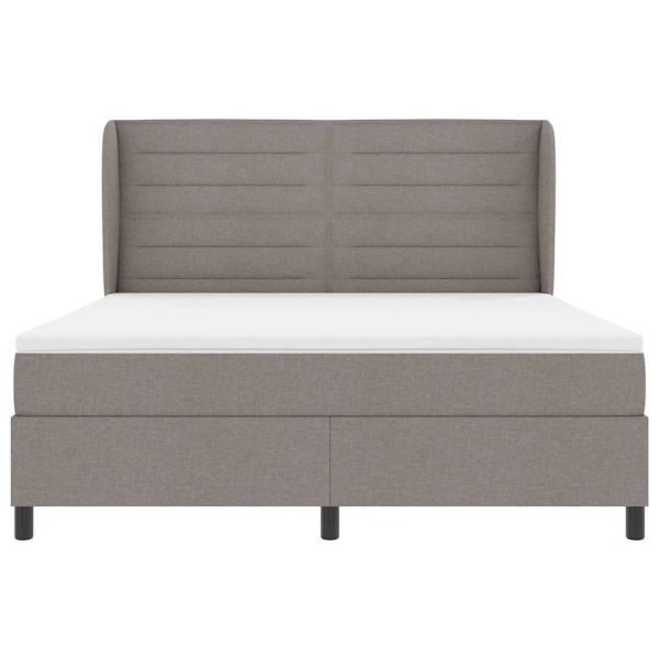 Легло с пружинирана основа с матрак Таупе 180 x 200 cm текстил