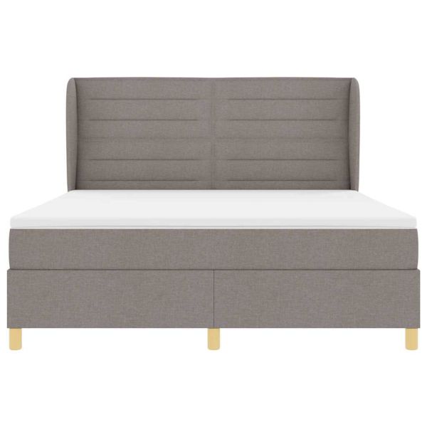 Кутия със спална основа и матрак Тъмен Сив 90x190 см Таупе