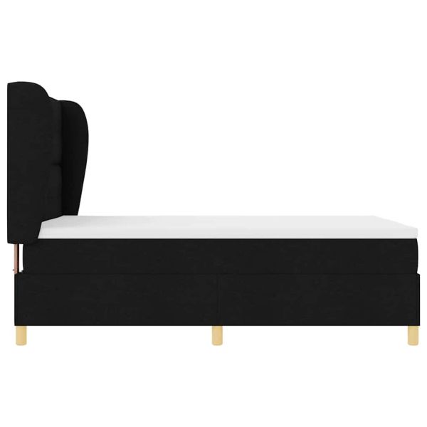 Кутия със спална основа и матрак Тъмен Сив 90x190 см Черно