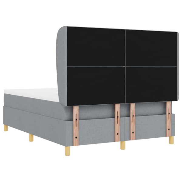 Кутия със спална основа и матрак Тъмен Сив 90x190 см Светлосиво