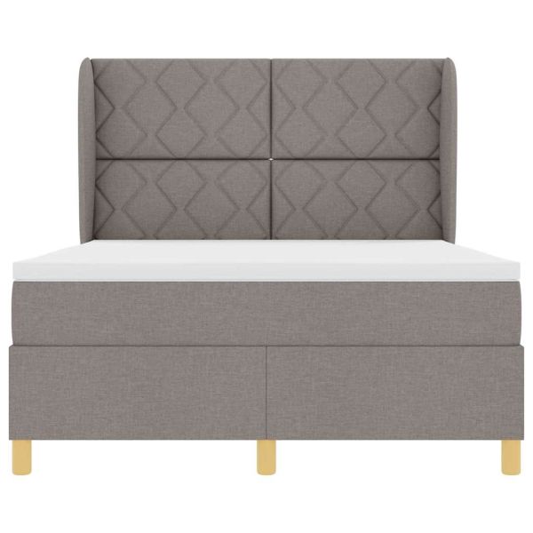 Кутия със спална основа и матрак Тъмен Сив 90x190 см Таупе