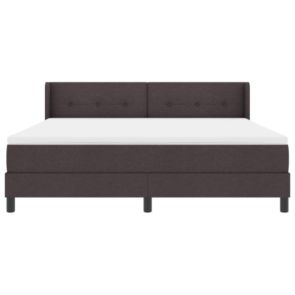 Легло с пружинирана основа Тъмен кафяв 200 x 180 cm Полиестер
