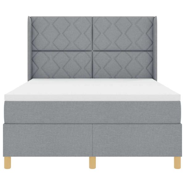 Легло с пружинирана основа Светлосиво 160 x 200 cm текстил