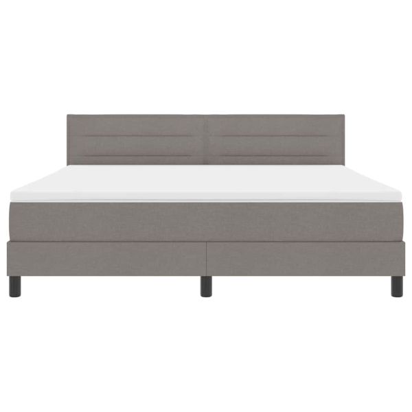 Легло с пружинирана основа с матрак Таупе 180 x 200 cm текстил