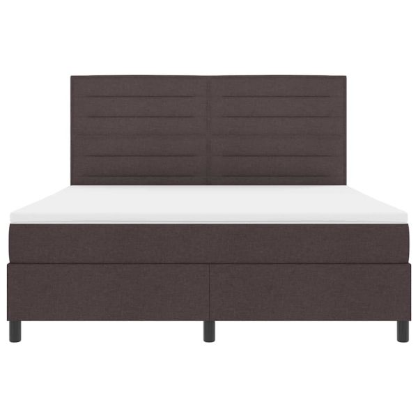 Легло с пружинирана основа Тъмнокафяв 180 x 200 cm текстил