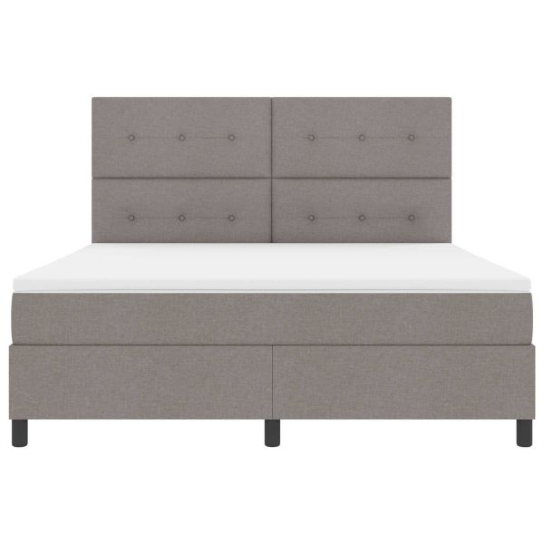 Легло с пружинирана основа с матрак Таупе 180 x 200 cm текстил