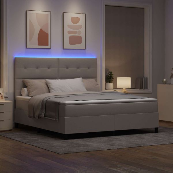 Легло с пружинирана основа с матрак Таупе 180 x 200 cm текстил