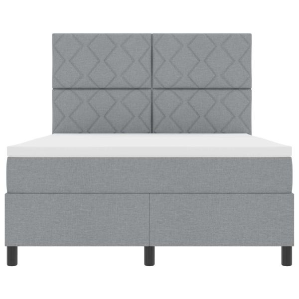 Легло с пружинирана основа Светлосиво 160 x 200 cm текстил