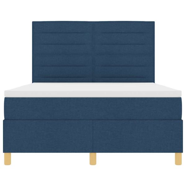 LED кутия за пружини с легло Синьо 160 x 200 cm текстил