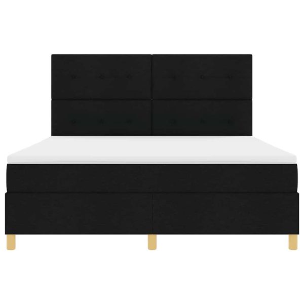 LED кутия за пружини с легло Черно 180 x 200 cm текстил