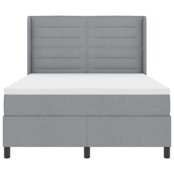 LED кутия за пружини с легло Светлосиво 160 x 200 cm текстил