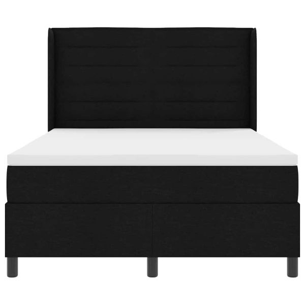 LED кутия за пружини с легло Черно 160 x 200 cm текстил