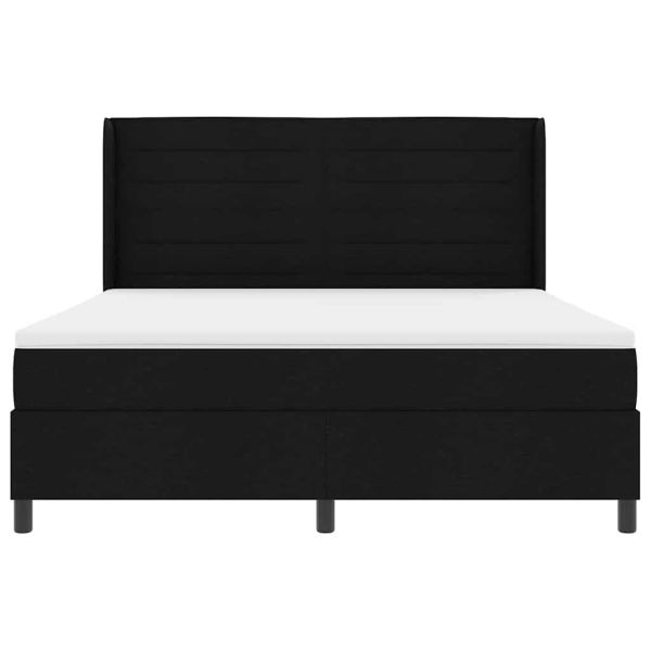 LED кутия за пружини с легло Черно 180 x 200 cm текстил