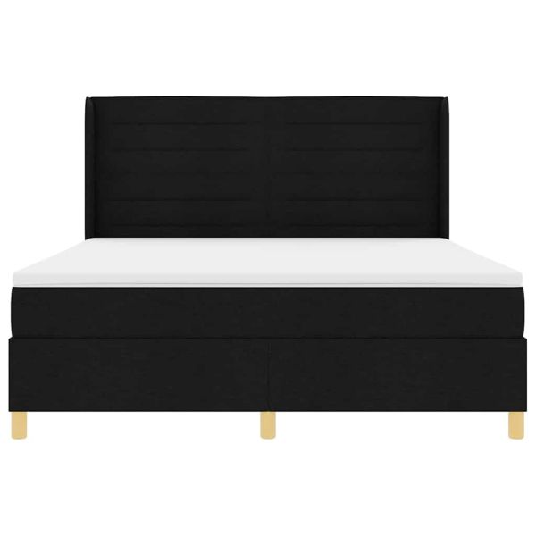 Легло с пружинирана основа с матрак Черно 140 x 200 cm текстил