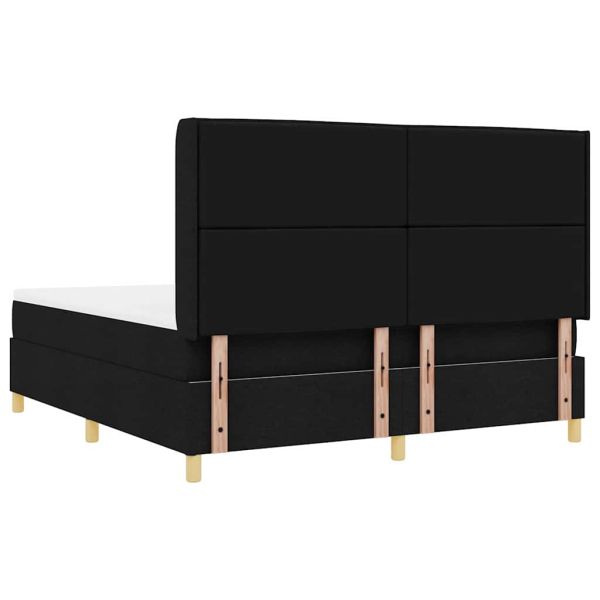 Легло с пружинирана основа с матрак Черно 140 x 200 cm текстил