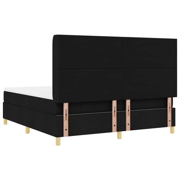 Легло с пружинирана основа с матрак Черно 140 x 200 cm текстил