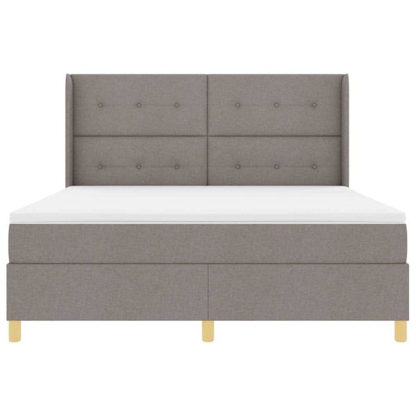 Легло с пружинирана основа с матрак Таупе 140 x 200 cm текстил