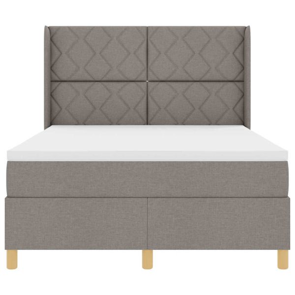 Легло с пружинирана основа с матрак Таупе 160 x 200 cm текстил