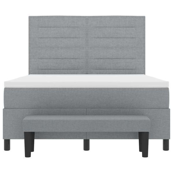 Легло с пружинирана основа Светлосиво 160 x 200 cm текстил