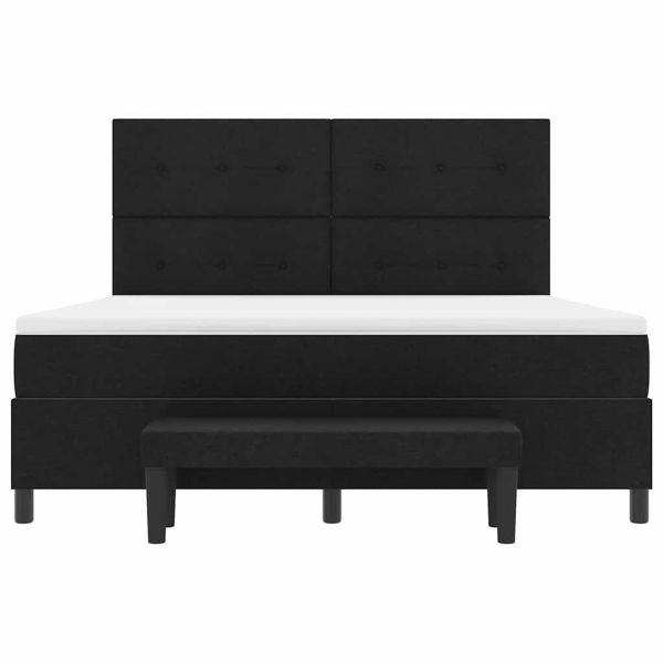 Легло с пружинирана основа с матрак Черно 180 x 200 cm текстил