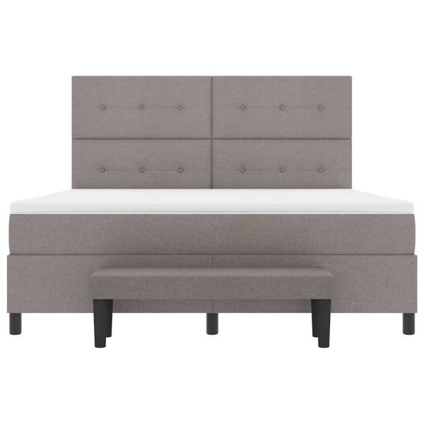 Легло с пружинирана основа с матрак Таупе 180 x 200 cm текстил