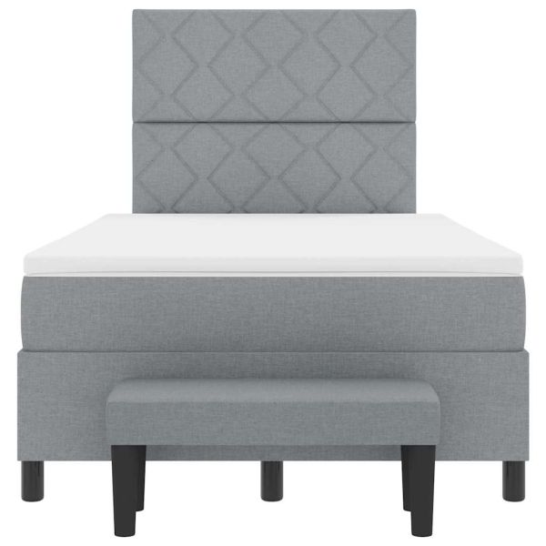 Легло с пружинирана основа Светлосиво 120 x 190 cm текстил