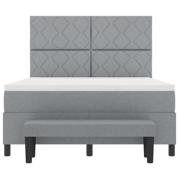 Легло с пружинирана основа Светлосиво 160 x 200 cm текстил