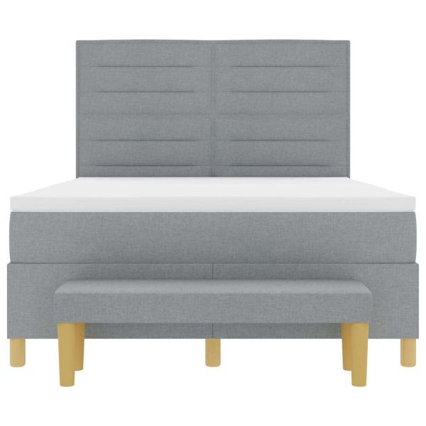 Легло с пружинирана основа Светлосиво 160 x 200 cm текстил