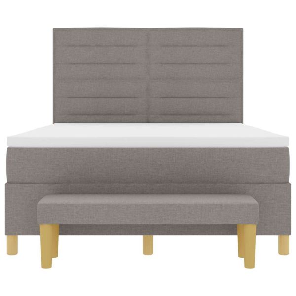 Легло с пружинирана основа с матрак Таупе 160 x 200 cm текстил