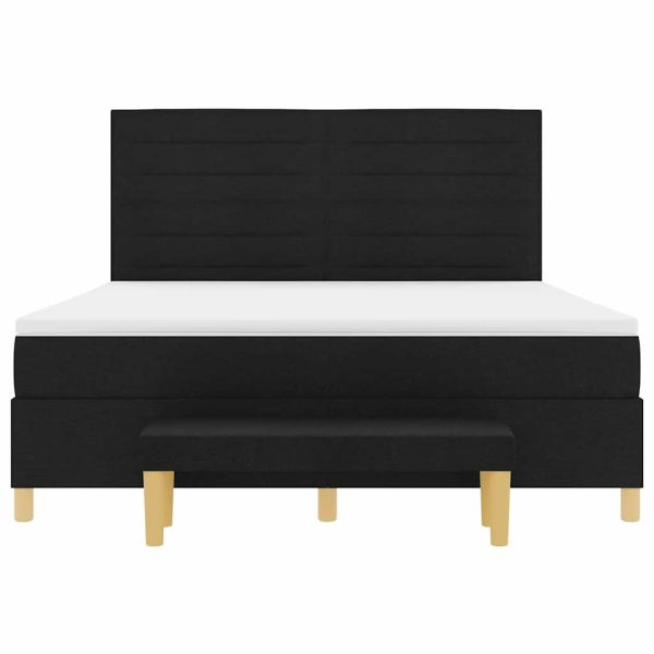 Легло с пружинирана основа с матрак Черно 180 x 200 cm текстил