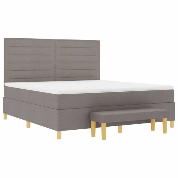 Легло с пружинирана основа с матрак Таупе 180 x 200 cm текстил