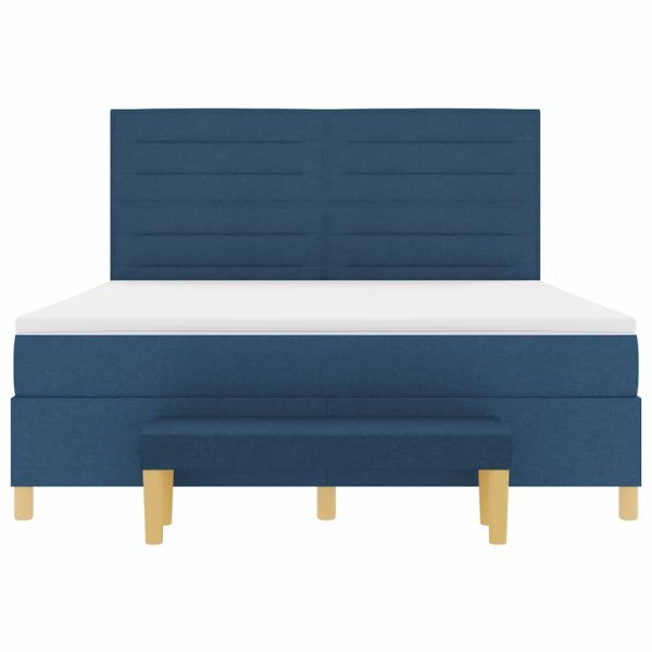 Легло с пружинирана основа с матрак Синьо 180 x 200 cm текстил