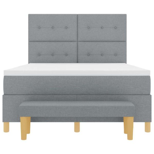 Легло с пружинирана основа Светлосиво 160 x 200 cm текстил