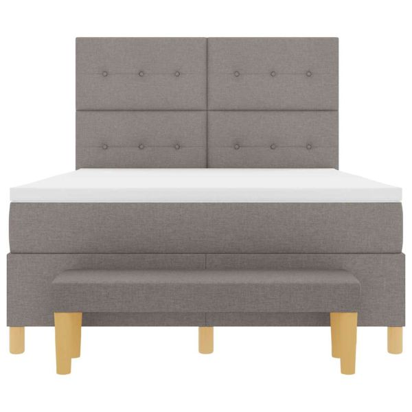 Легло с пружинирана основа с матрак Таупе 160 x 200 cm текстил