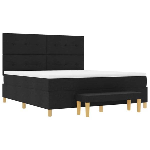 Легло с пружинирана основа с матрак Черно 180 x 200 cm текстил