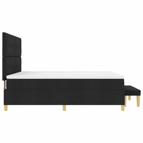 Легло с пружинирана основа с матрак Черно 180 x 200 cm текстил