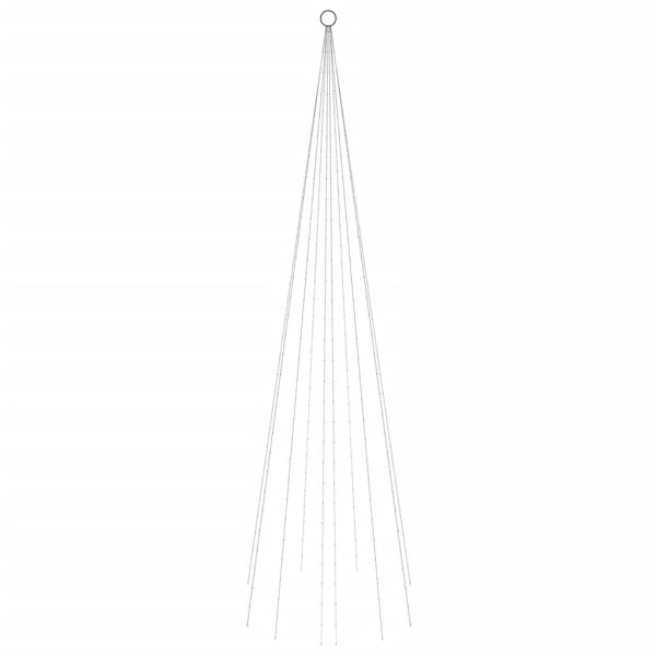 Коледна елха на флагщок, топло бяло, 310 LED, 300 см