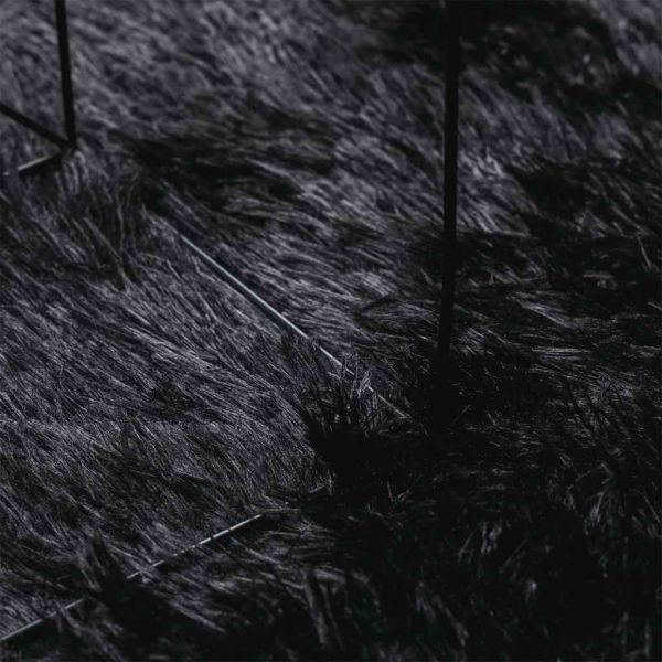 Шаги килим с дълъг косъм, NAVARRA, черен, 300x200 см, полиестер