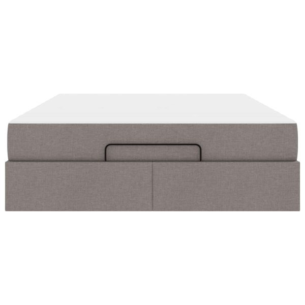 Рамка за легло с матрак с матрак 2 pcs Таупе текстил