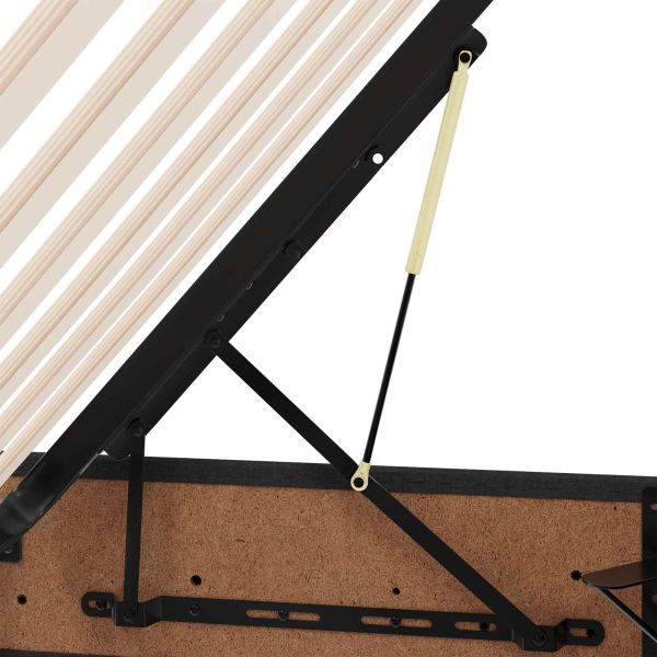 Легло с място за съхранение и матрак Черно 120 x 190 cm