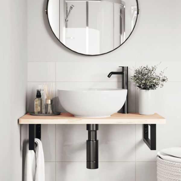 Рафтови скоби за мивка, 2 бр, черен, правоъгълни, стомана