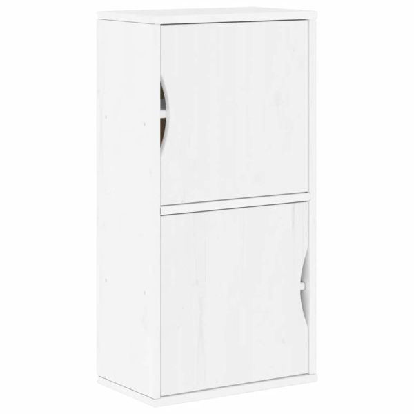 Страничен шкаф ODDA White 40x24x79 cm Масивна дървесина Бор